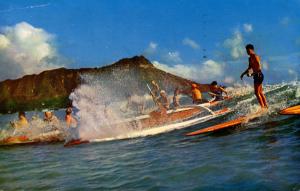 HI - Diamond Head. Surfing and Outrigging