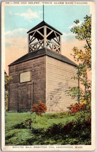 Old Belfry Which Alarm Rang Calling Minutemen Lexington Massachusetts Postcard