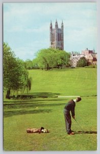 Postcard Princeton New Jersey NJ Cleveland Memorial Tower Golf Course 1950s View