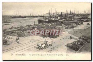 Old Postcard Marseille General view of the Quays and the Bassin de la Joliett...