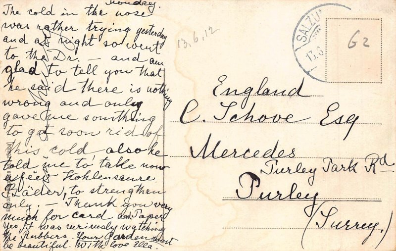 A740 Germany Wartburg Burghof vintage postcard