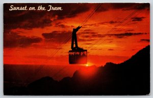 Albuquerque New Mexico~Sunset On Sandia Peak Tram~Petley Vintage Postcard