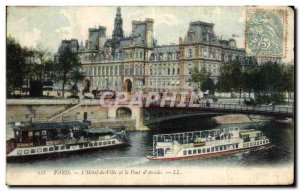 Old Postcard Paris City Hall and the deck Arcade