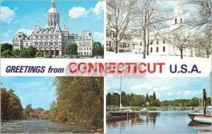 Modern Postcard Greetings from Connecticut USA