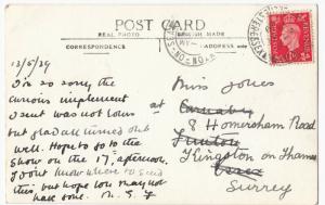 Essex; The Cross Roads, Ardleigh RP PPC To Miss Jones, Kingston On Thames, 1939 