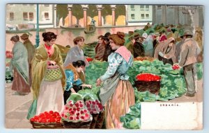 VENEZIA Erbaria Market ITALY artist signed UDB Postcard