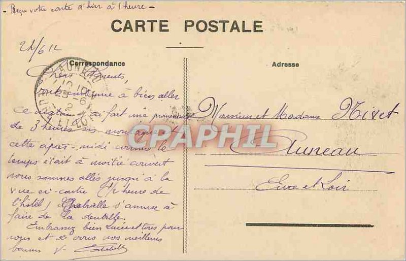 Old Postcard La Bourboule Dam Lake