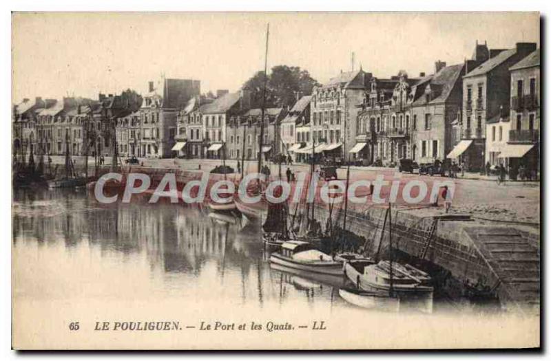 Old Postcard Pouliguen The Port And The Quays