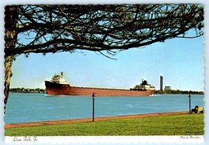 ST. CLAIR RIVER ~ Ore Carrier Ship LEON FALK, JR. Hanna Mining Co 4x6 Postcard