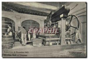 Old Postcard Folklore Wine Vintage Champagne Pavilion 1910 Brussels Pavllon M...