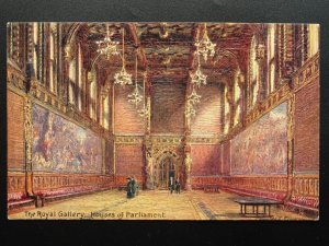 London Houses of Parliament THE ROYAL GALLERY c1911 Postcard Raphael Tuck 7906