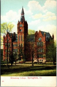 Vtg 1910s Wittenberg College Recitation Hall Springfield OH Antique Postcard
