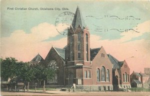 Oklahoma City OK 1st Christian Church Kress 1908 hand colored Postcard 22-5306