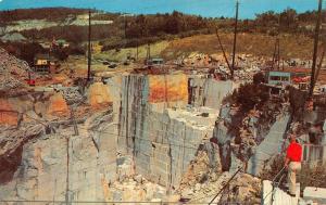 BARRE, VT  Vermont     ROCK OF AGES-Man Overlooking Granite Quarry    Postcard