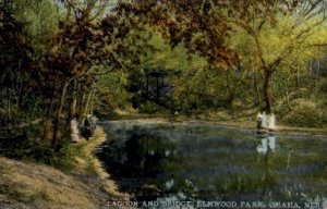 Lagoon and Bridge Elmwood Park in Omaha, Nebraska