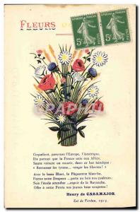 Old Postcard Army Flowers Henry Casalajor Verdun