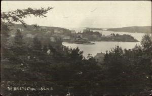 South Bristol ME General View c1915 Real Photo Postcard