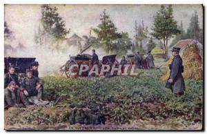 Old Postcard war Blege Artillery in Action (militaria)