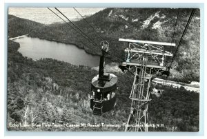 1951 Echo Lake Cannon Mt. Aerial Tramway Franconia Notch NH RPPC Photo Postcard 