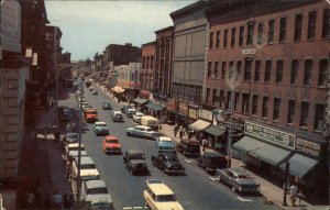 Brockton Massachusetts Ma Street Scene Jeep Classic 1960s Cars Vintage Postcard