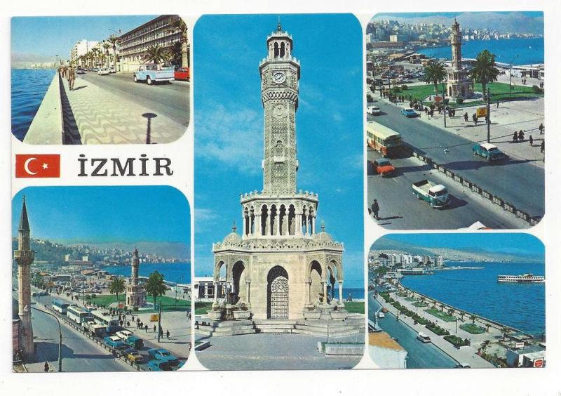 Turkey Izmir Multiview Clocktower City Views Vtg Postcard 4X