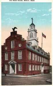 Vintage Postcard 1920's Old State House Boston Massachusetts M. Abrams Pub.