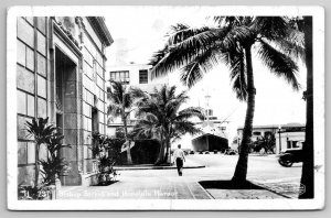 Bishop Street Honolulu Harbor HI RPPC Army APO C1930 Postcard D22