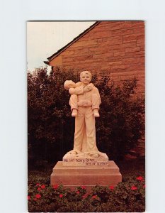 Postcard Statue symbolic of Boys Town Nebraska USA