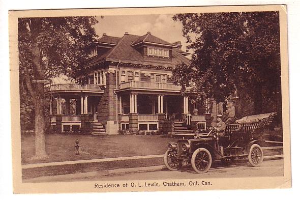 Residence of O L Lewis,  Chatham, Ontario, Great Model T Type Car