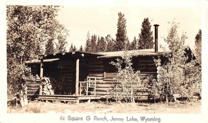 Jenny Lake Wyoming Square G Ranch Real Photo Vintage Postcard JF686537