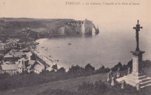 Etretat Le Calvaire Et Falaise D'Aval Old French Mint Postcard