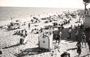 Lake Worth Florida Beach Scene, Real Photo Vintage Postcard U8094