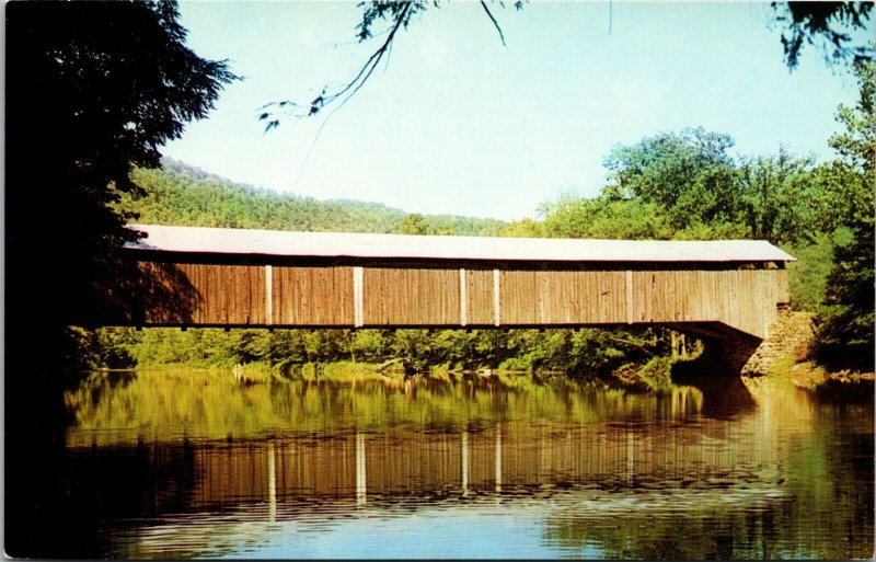 HILLSGROVE , Pennsylvania PA - Covered Bridge - Postcard Old Vintage Card 