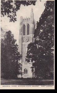 Michigan East Lansing Memorial Tower Michigan State College Albertype