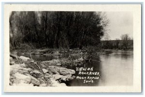 c1910's View On Rock River Rock Rapids Iowa IA RPPC Photo Antique Postcard