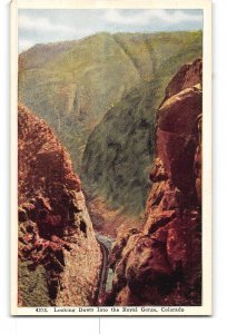 Colorado CO Postcard 1915-1930 Looking Down Into the Royal Gorge