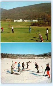 SPRING GLEN, NY New York ~ GOLF COURSE & SKIERS c1950s Golfing Postcard