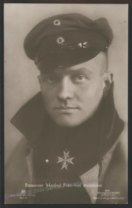 Germany WWI Red Baron Freiherr Manfred von Richthofen Sanke Nr503 RPPC 113151