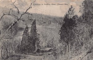 CATSKILL MOUNTAIN NY~ENTRANCE TO AUSTINS GLEN~1909 T H SACHS PHOTO POSTCARD