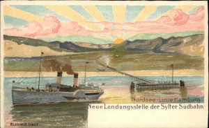 Steamship Nordsee Linie Hamburg Neue Landungsstelle der Sylter Sudbahn PC