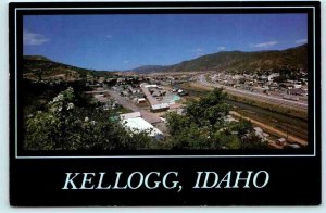 KELLOGG, Idaho ID ~ Birdseye View SHOSHONE COUNTY ca 1980s ~ 4x6 Postcard