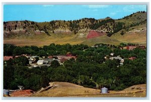 c1950's Birds Eye View Grove Hills Town Spearfish South Dakota Vintage Postcard