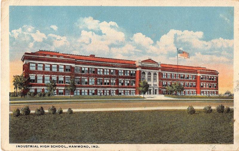 Hammond Indiana Industrial High School Exterior View Antique Postcard V18724