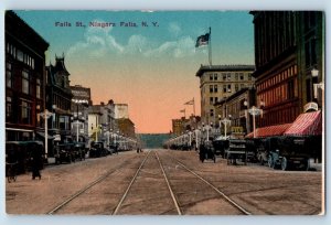 Niagara Falls New York Postcard Falls Street Exterior View c1910 Vintage Antique