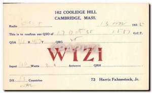 Postcard Old Telegraphie Coolidge Hill Cambridge Mass W1ZI Harris Fahnestock Jr.