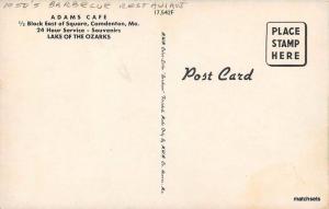 1950s Barbecue Adams Cafe Camdenton Missouri MWM postcard 13116