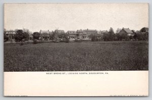 Souderton PA West Broad St To North c1906 Town View Pennsylvania Postcard N25