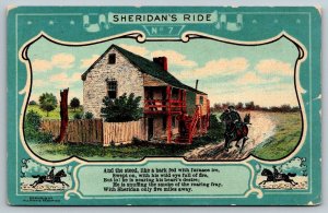 Civil War  Sheridan's Ride  US Army Postcard