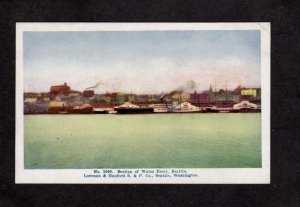 WA Water Front Harbor Ships Seattle Washington Postcard UDB