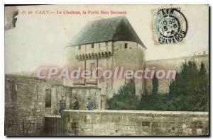 Old Postcard Caen castle the door Bon Secours